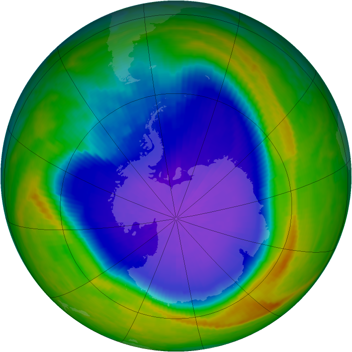 Antarctic ozone map for 03 October 1999